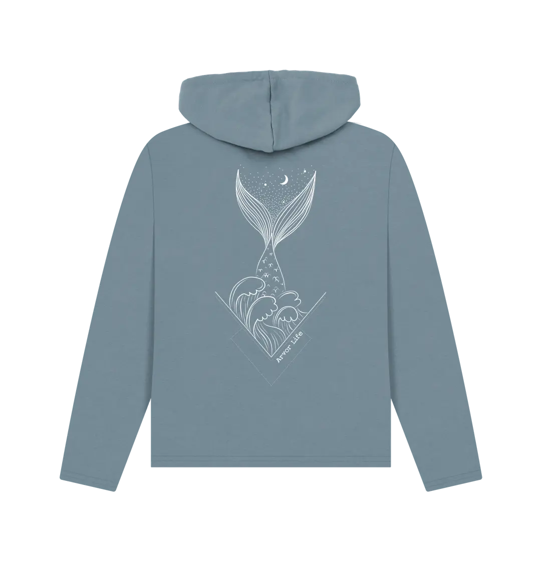 Stone Blue Printed Hoody
