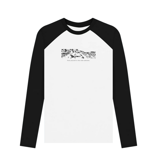 Black-White Printed Baseball T-shirt Front