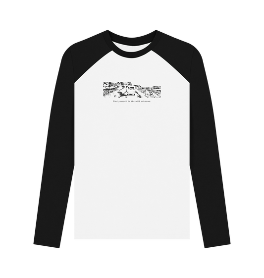 Black-White Printed Baseball T-shirt Front