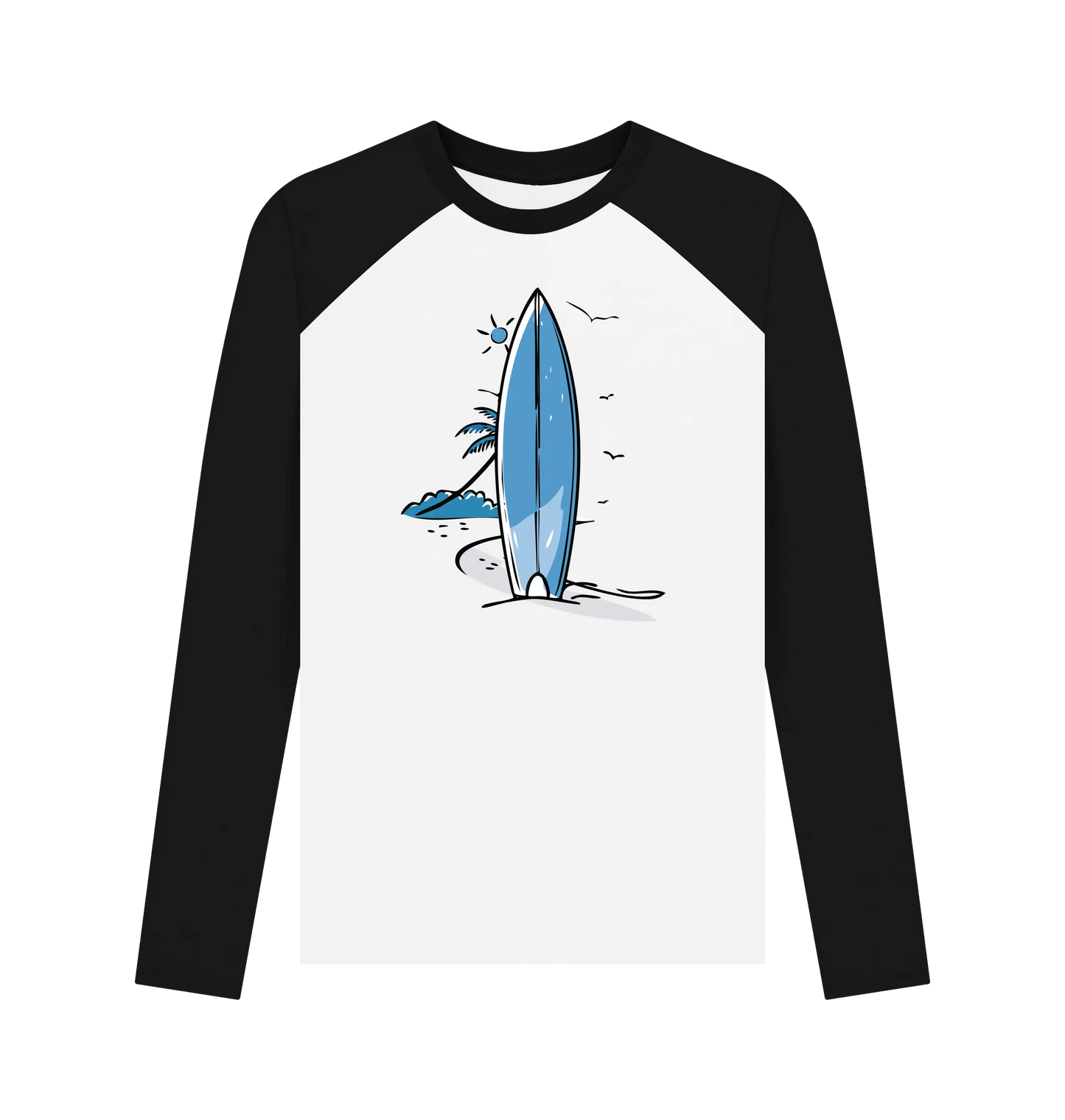 Black-White Printed Baseball T-shirt Front