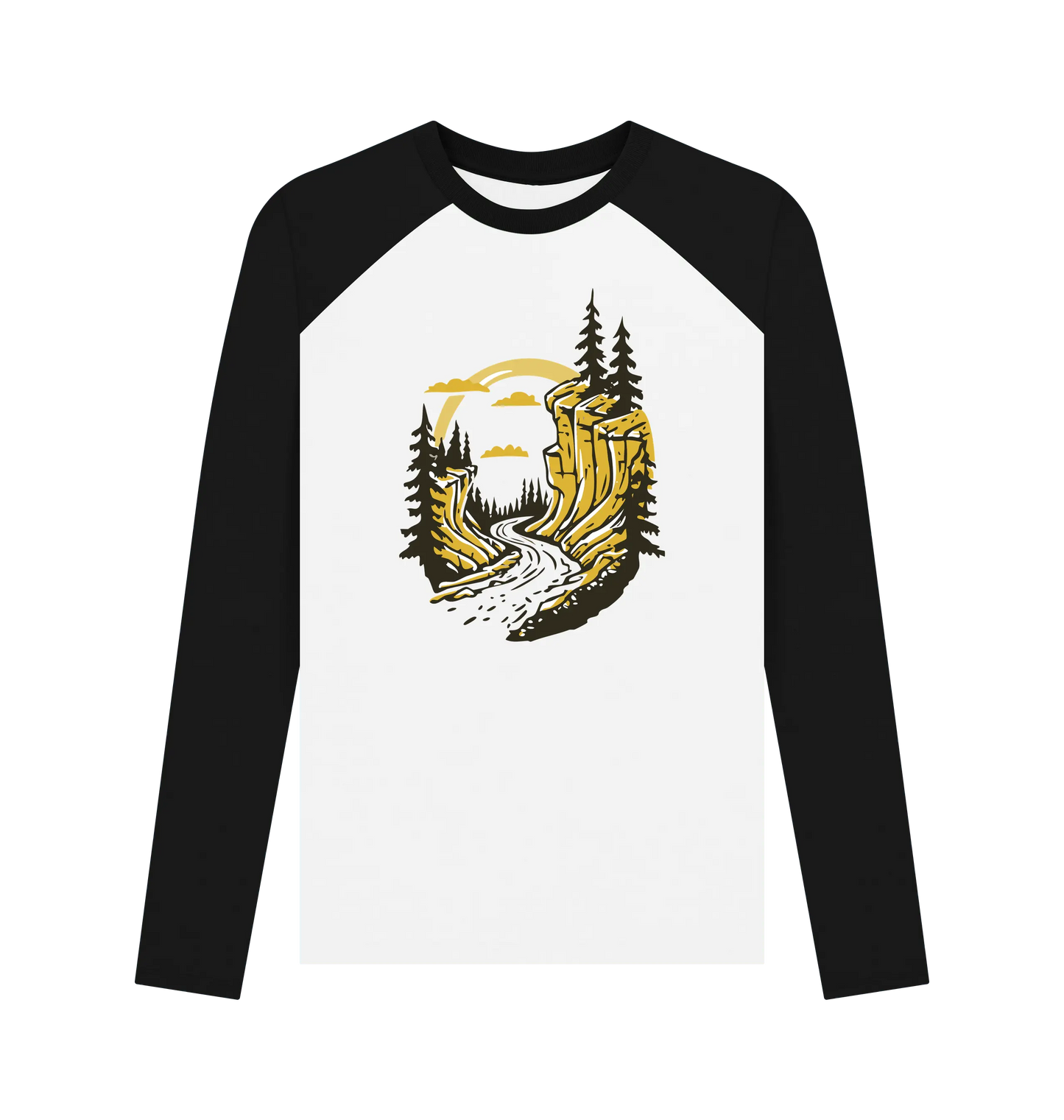 Black-White Printed Baseball T-shirt Front