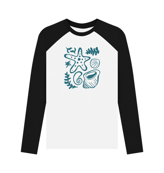 Black-White Printed Baseball T-shirt Front