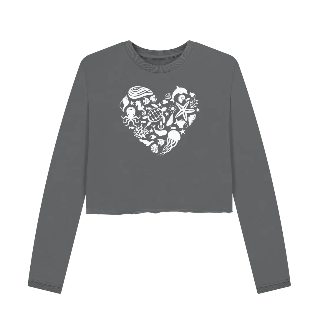 Slate Grey Printed Boxy Jumpers