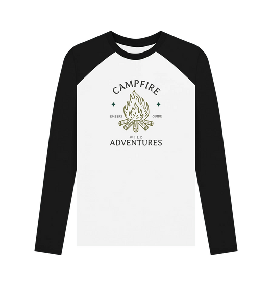 Black-White Printed Baseball T-shirt Front