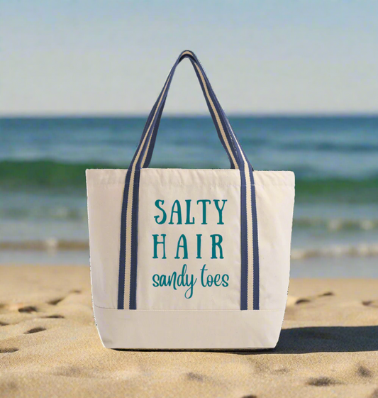 Natural/French Navy Heat Transfer Bag