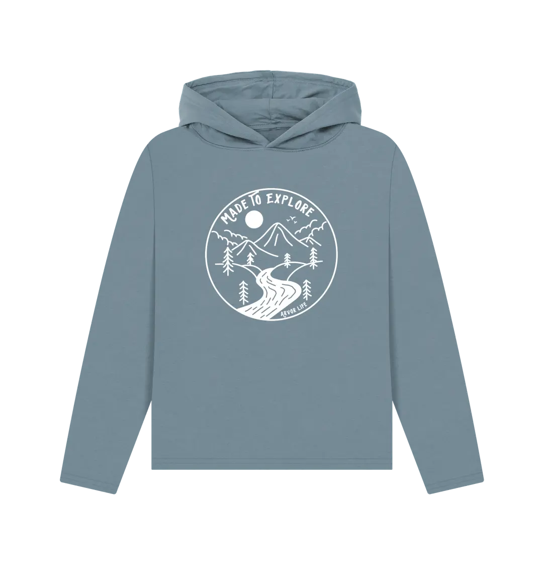 Stone Blue Printed Hoody