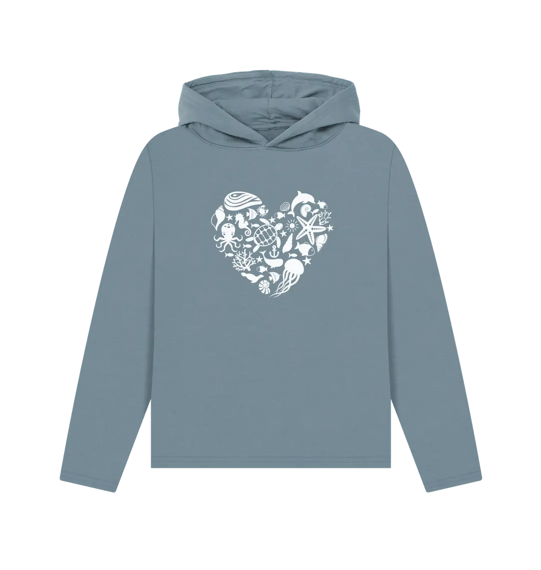 Stone Blue Printed Hoody