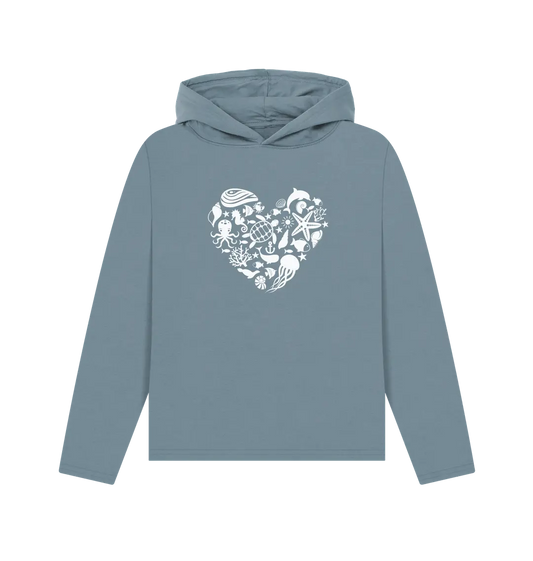 Stone Blue Printed Hoody
