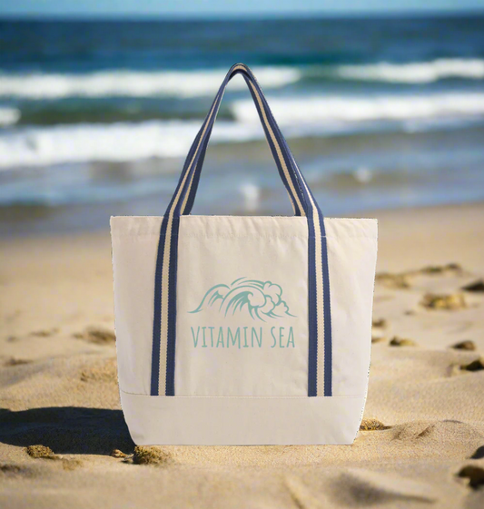 Natural/French Navy Heat Transfer Bag