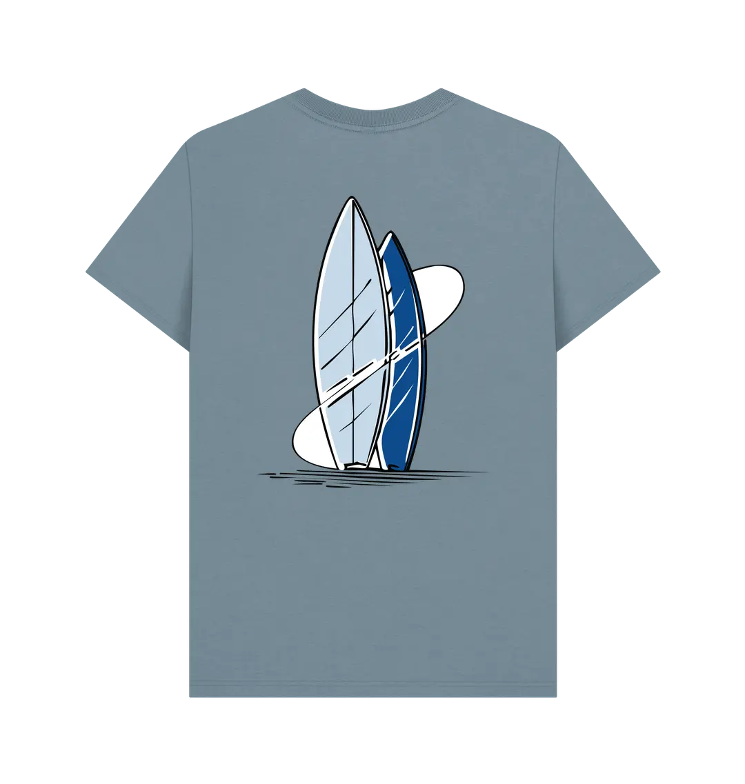 Eco-friendly men’s surf graphic tee organic cotton