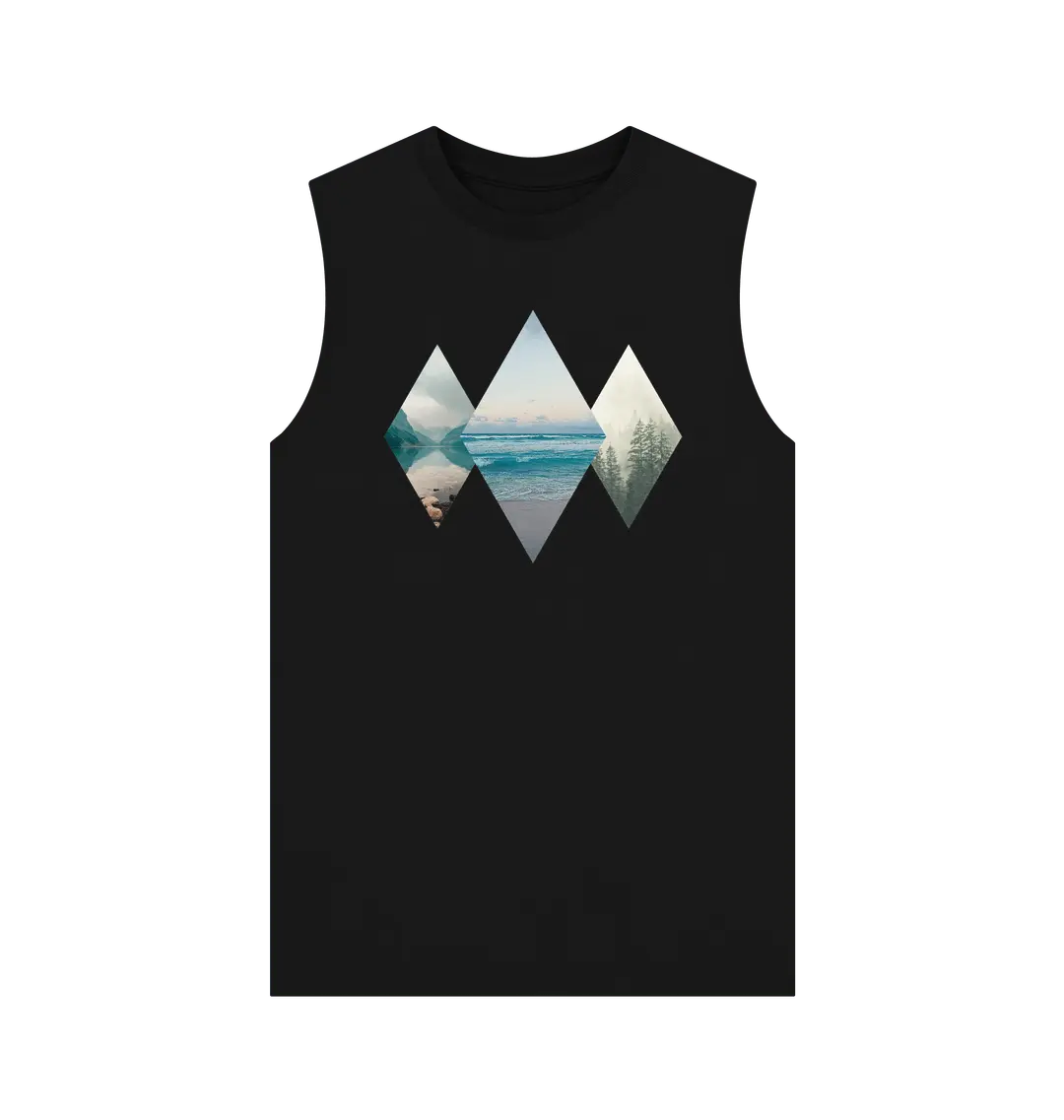 Adventure-inspired men’s vest top horizon’s design
