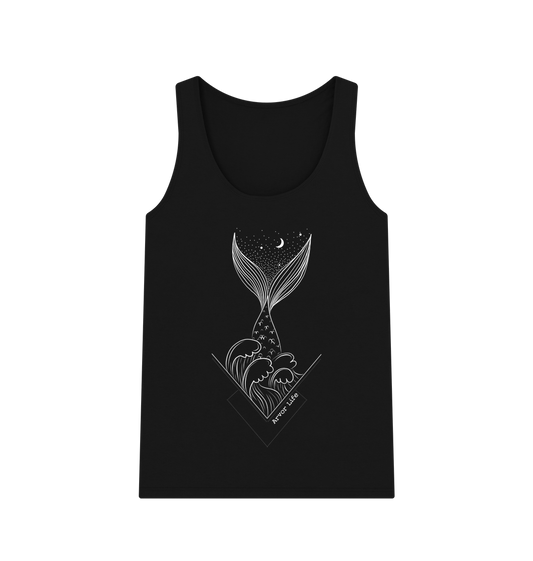 Merfolk slogan women’s tank top for sea lovers Black