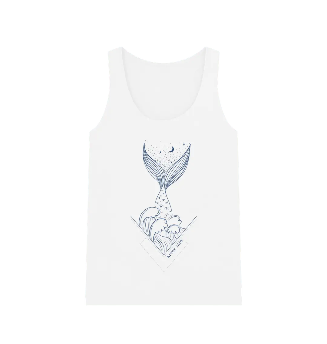 Merfolk slogan women’s eco-friendly tank top for sea lovers with mermaid design