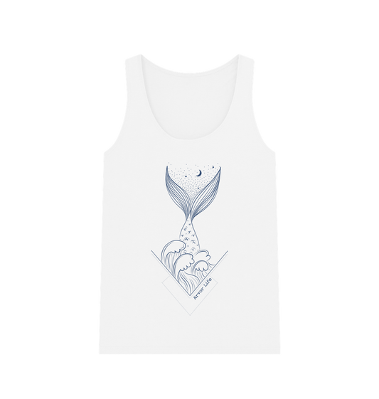 Merfolk slogan women’s eco-friendly tank top for sea lovers with mermaid design