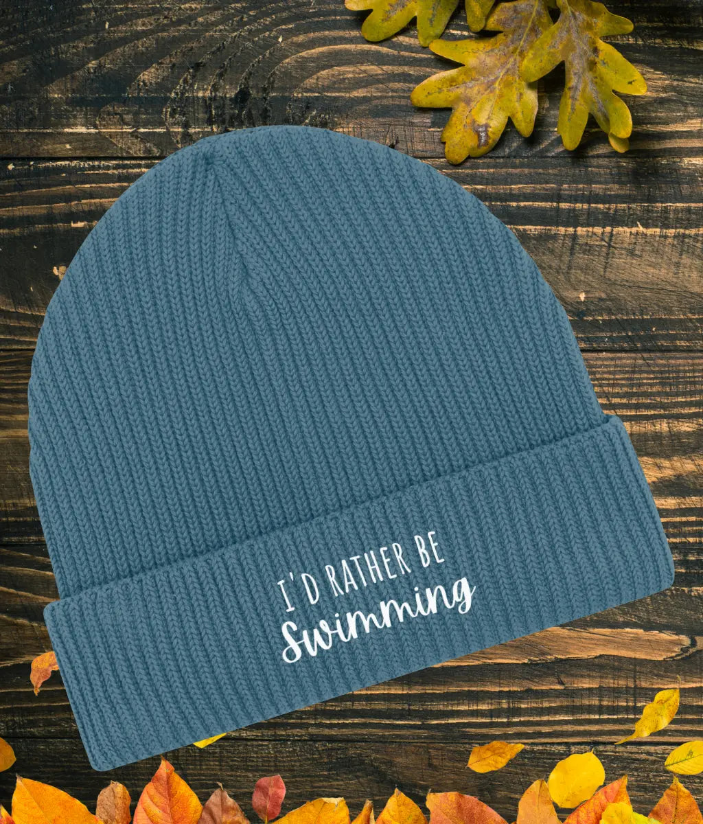 I'd Rather Be Swimming Organic Beanie Arvor Life