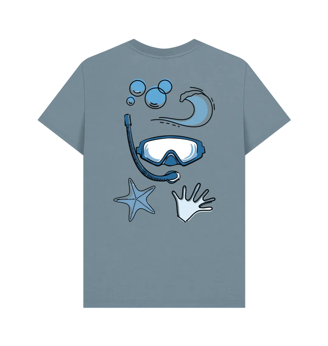 Ocean adventure men’s t-shirt featuring marine life back print