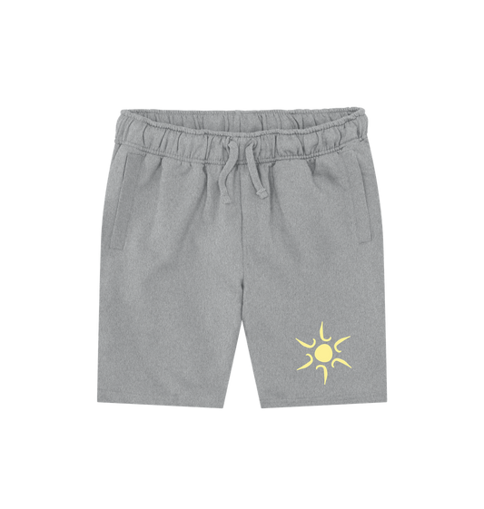 Athletic Grey Printed Mens Shorts Front Sustainable men’s shorts inspired by sunshine