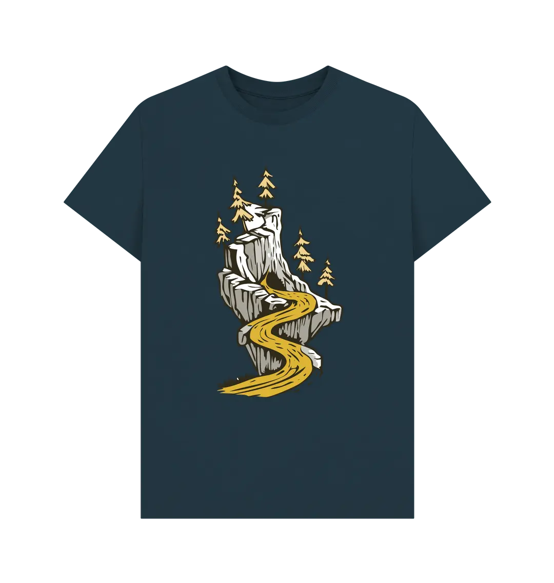 The Path Less Travelled men’s adventure t-shirt with mountain and summit path design