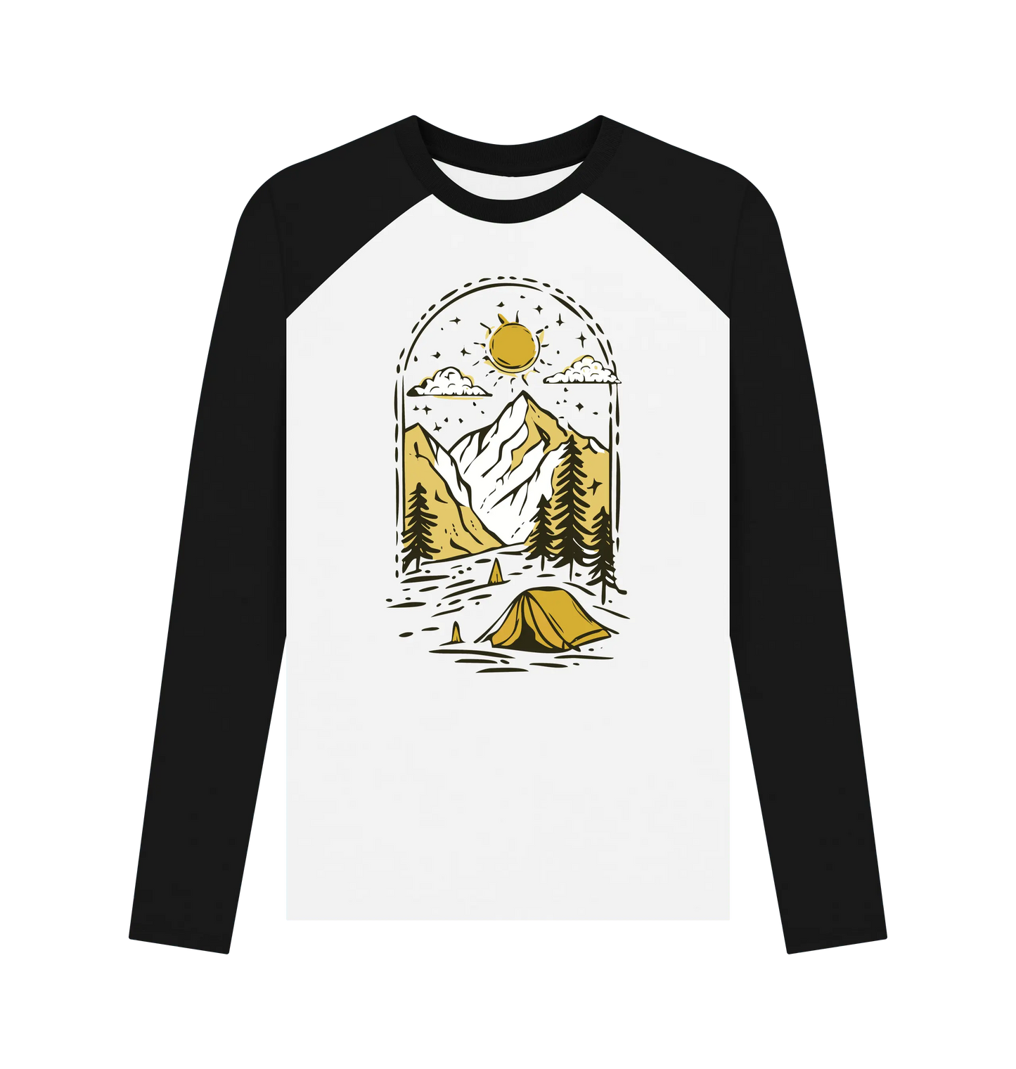 Black-White Printed Baseball T-shirt Front