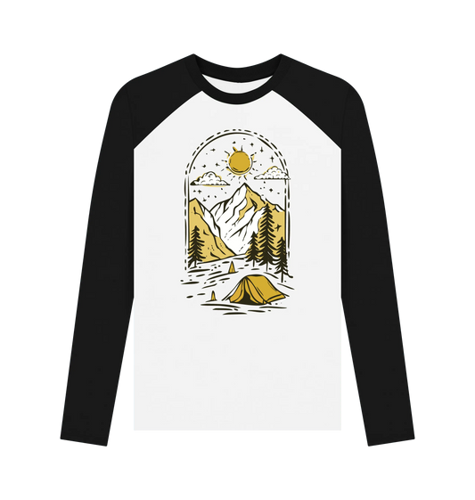 Black-White Printed Baseball T-shirt Front