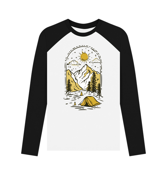 Black-White Printed Baseball T-shirt Front