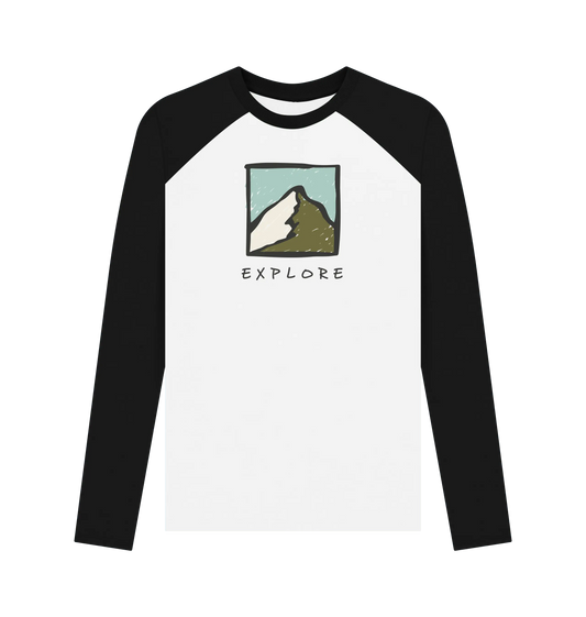 Black-White Printed Baseball T-shirt Front