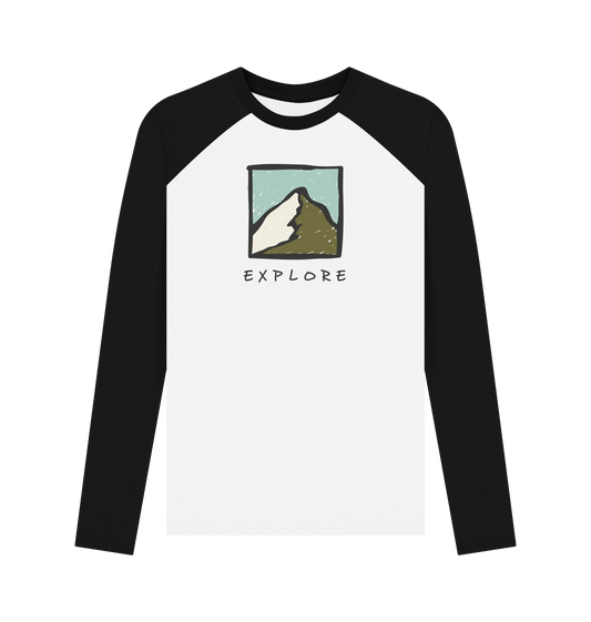 Black-White Printed Baseball T-shirt Front