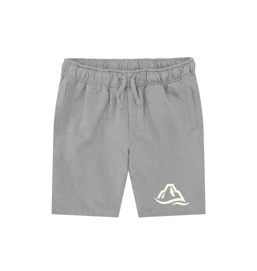 Athletic Grey Printed Mens Shorts Front