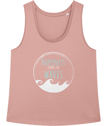 Happiness Comes in Waves 100% Organic Cotton Vest Top