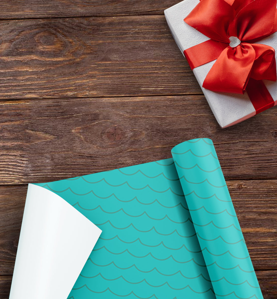 Mermaid Blue Eco-friendly Wrapping Paper