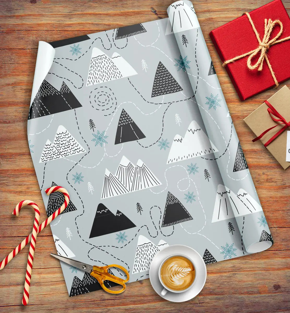 Merry Mountains Eco-friendly Wrapping Paper
