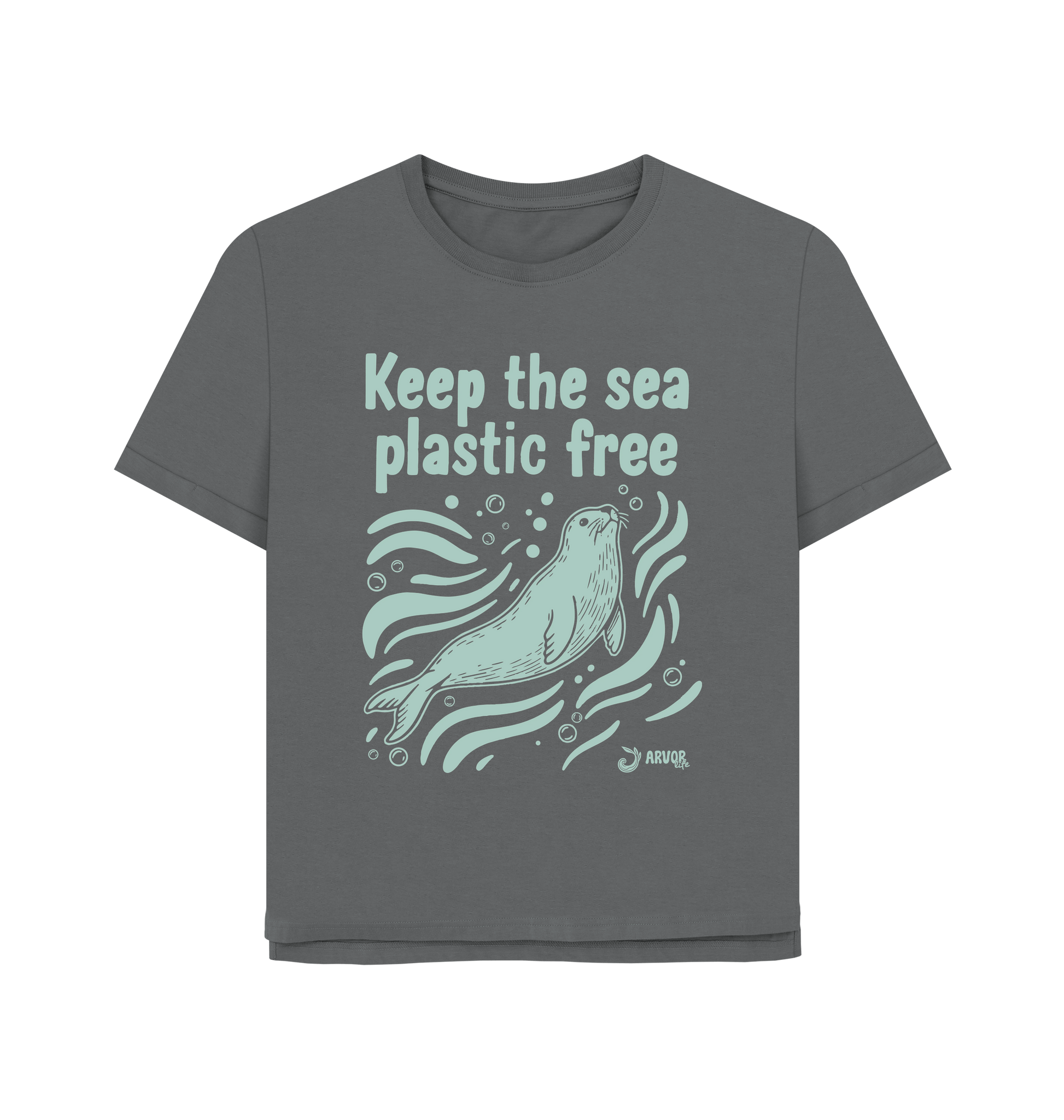 Slate Grey Printed T-shirt Front