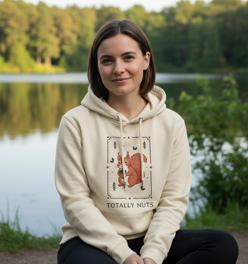 Oat Printed Hoody Front