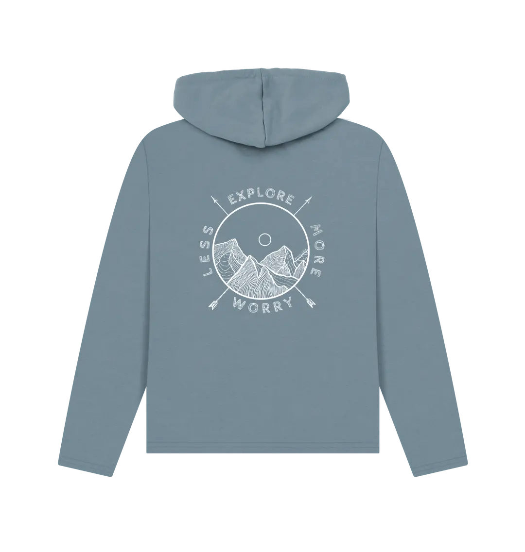 Stone Blue Printed Hoody