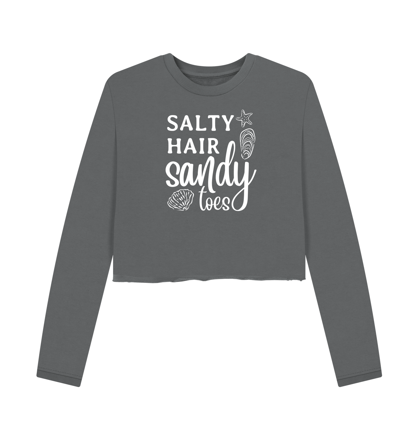 Slate Grey Printed Boxy Jumpers Front