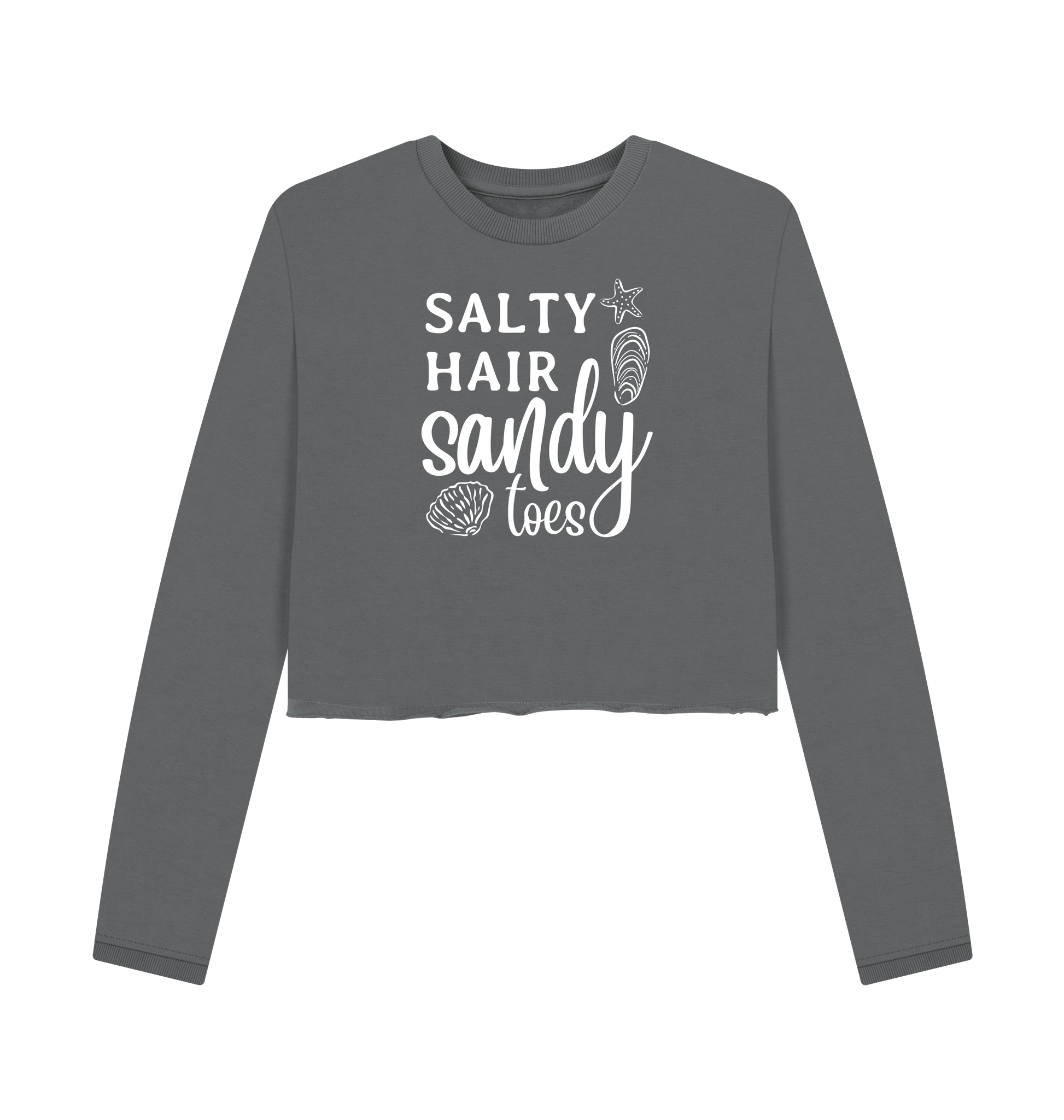 Slate Grey Printed Boxy Jumpers Front