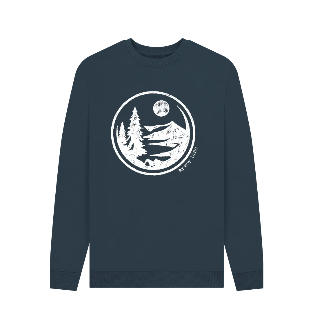 Navy Blue Printed Sweater