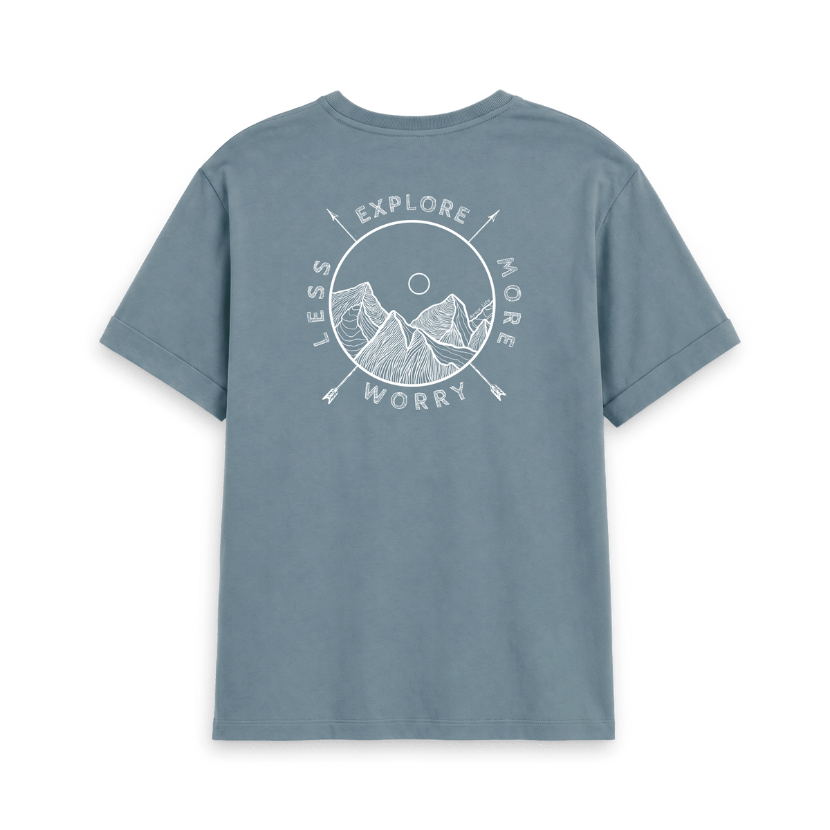 Stone Blue Printed T-shirt Back