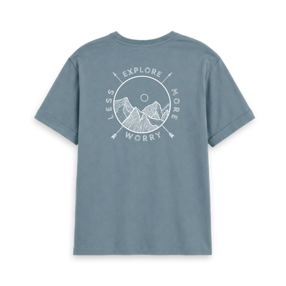 Stone Blue Printed T-shirt Back