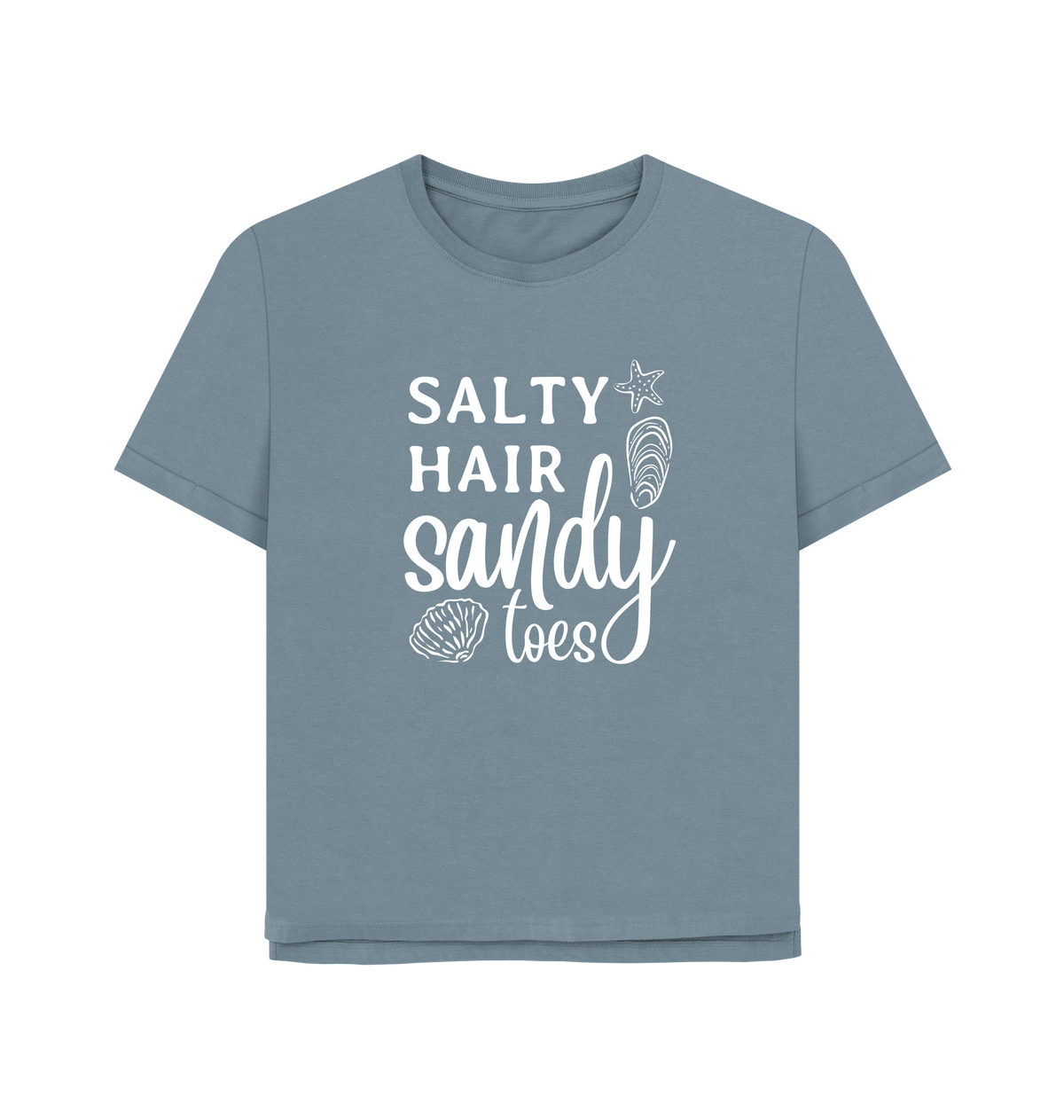 Stone Blue Printed T-shirt Front
