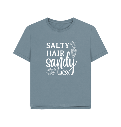 Stone Blue Printed T-shirt Front