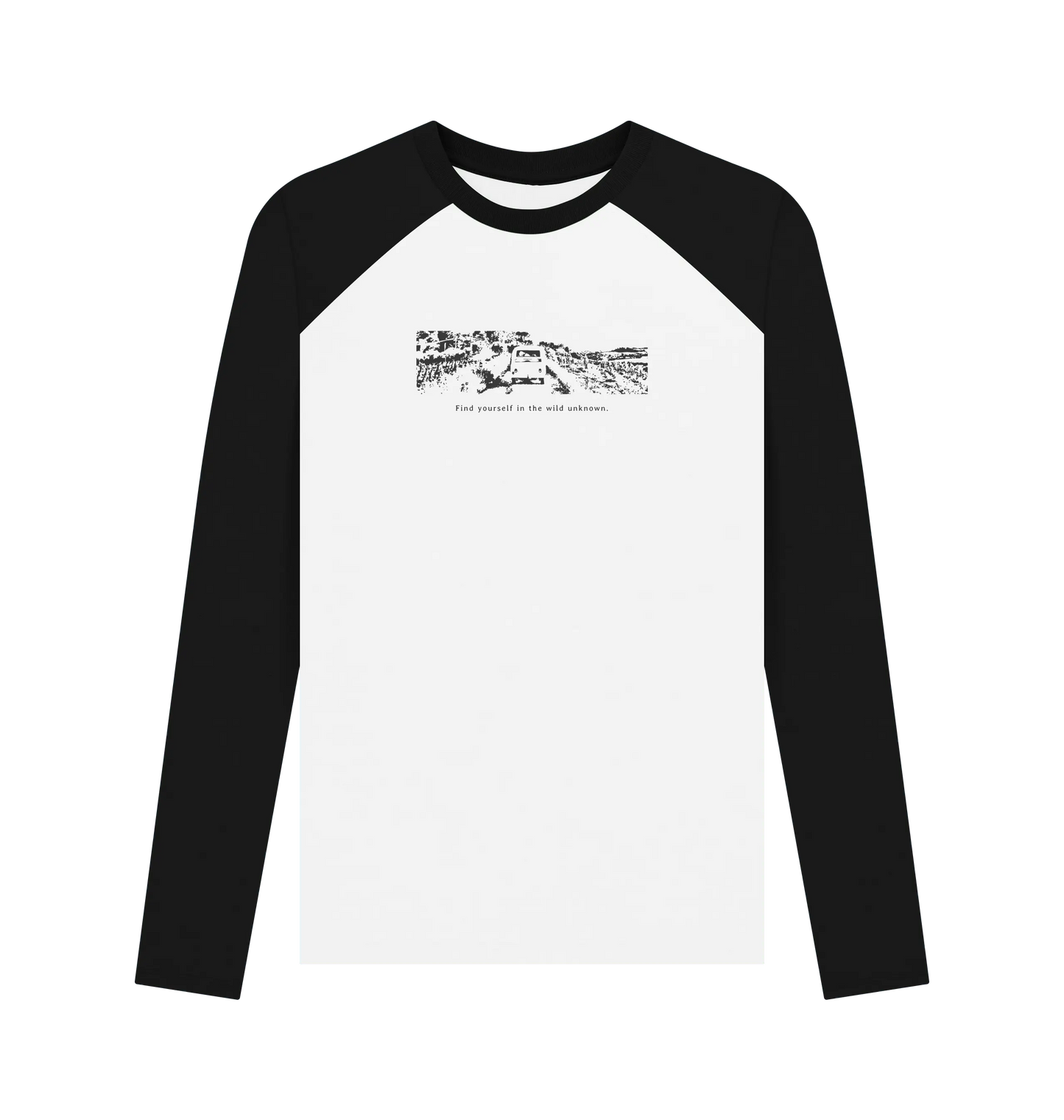 Black-White Printed Baseball T-shirt Front