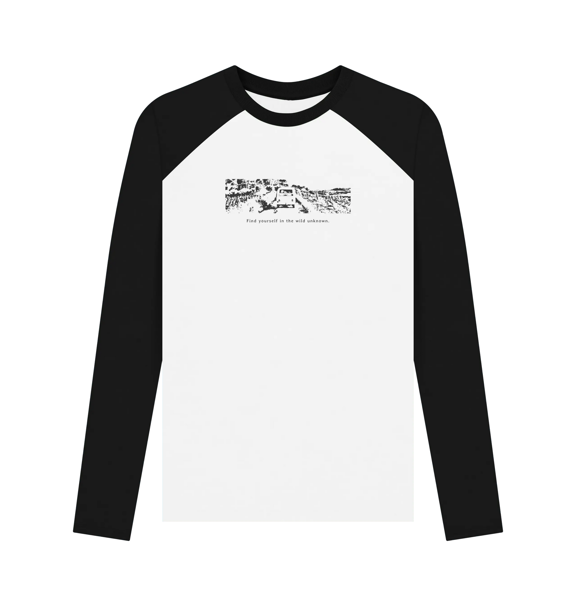 Black-White Printed Baseball T-shirt Front