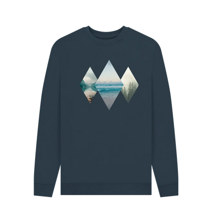 Navy Blue Printed Sweater