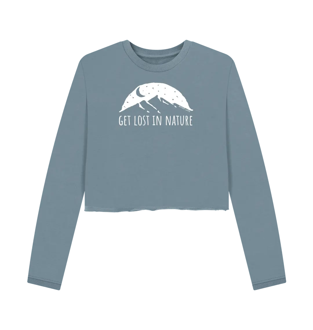 Stone Blue Printed Boxy Jumpers