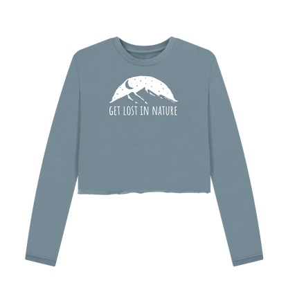 Stone Blue Printed Boxy Jumpers