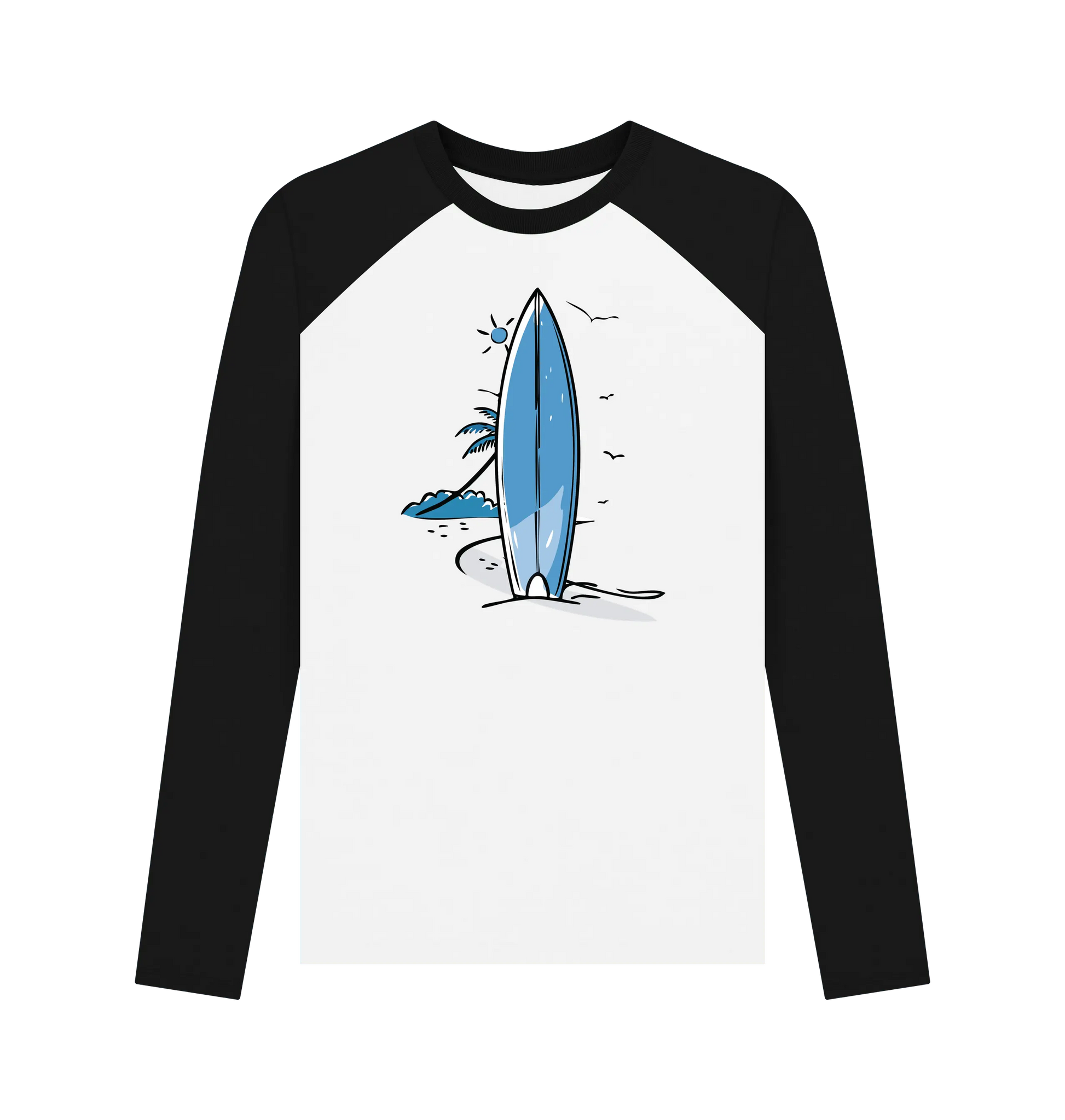 Black-White Printed Baseball T-shirt Front