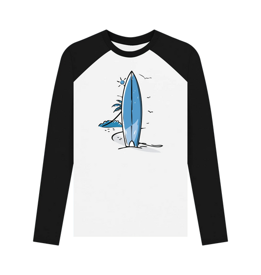 Black-White Printed Baseball T-shirt Front