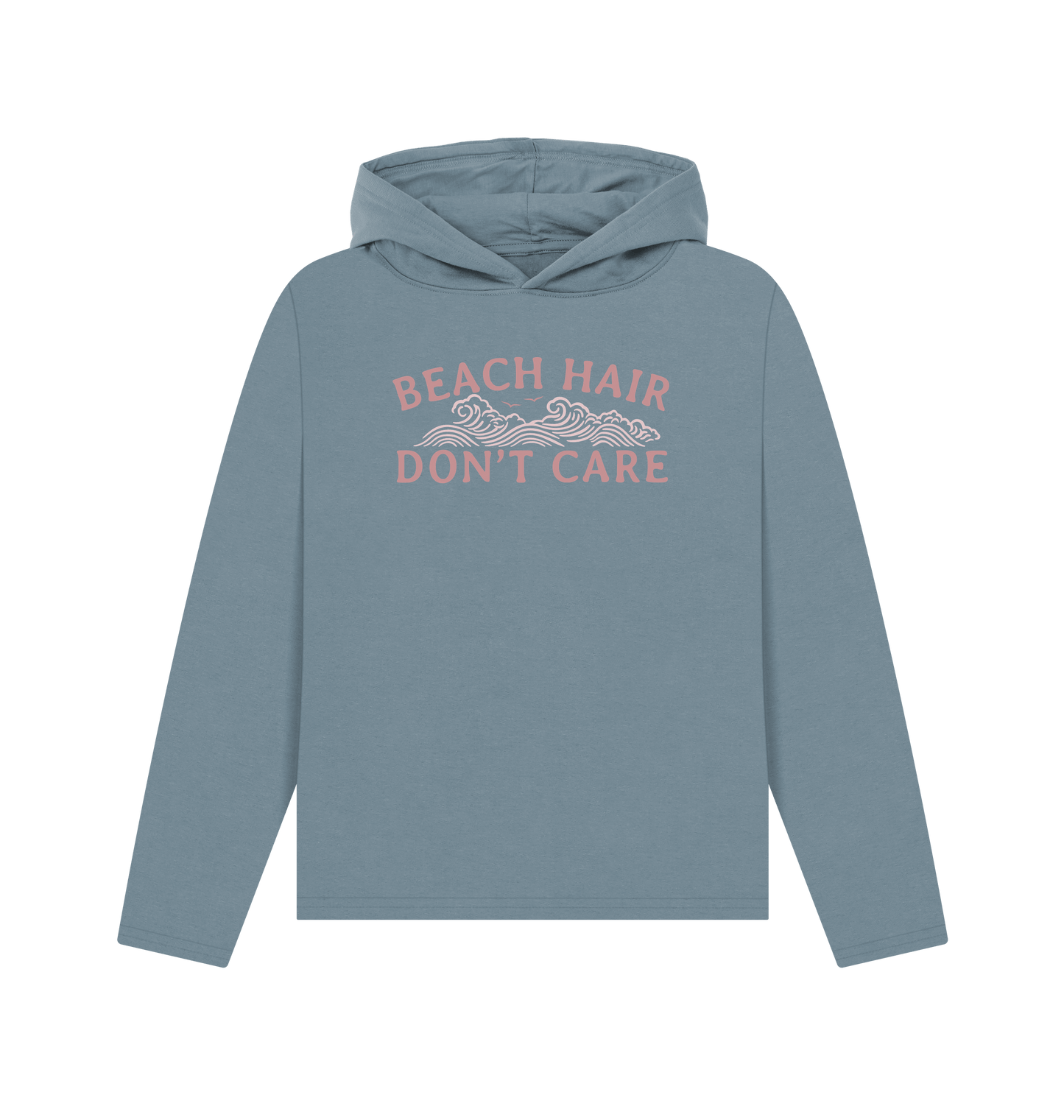 Stone Blue Printed Hoody Front