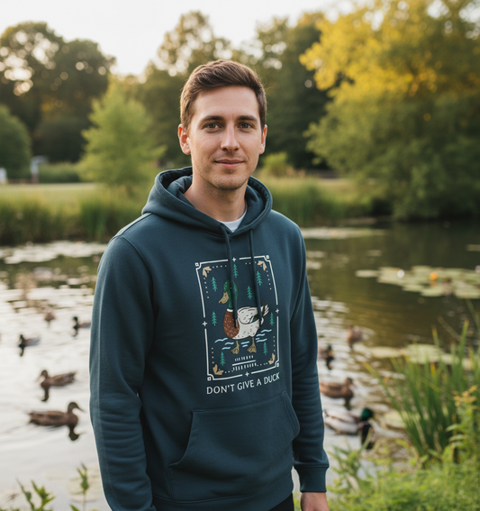 Navy Printed Hoody Front